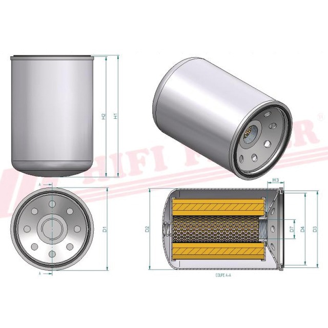 Filtre Hydraulique SH 60010 Hifi Filter référence fournisseur HIFSH60010